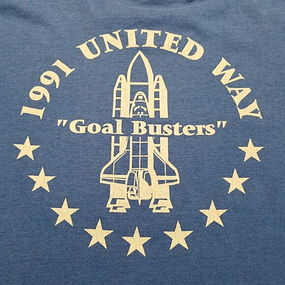 RARE Vintage Martin Marietta Space Shuttle T Shirt Size L UNITED WAY USA Tee - Picture 3 of 15